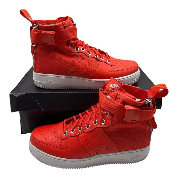Nike Air Force 1 SF Mid Shoes Mens Sz 8 Team Orange‎ Sneakers 917753-800 - Picture 1 of 14